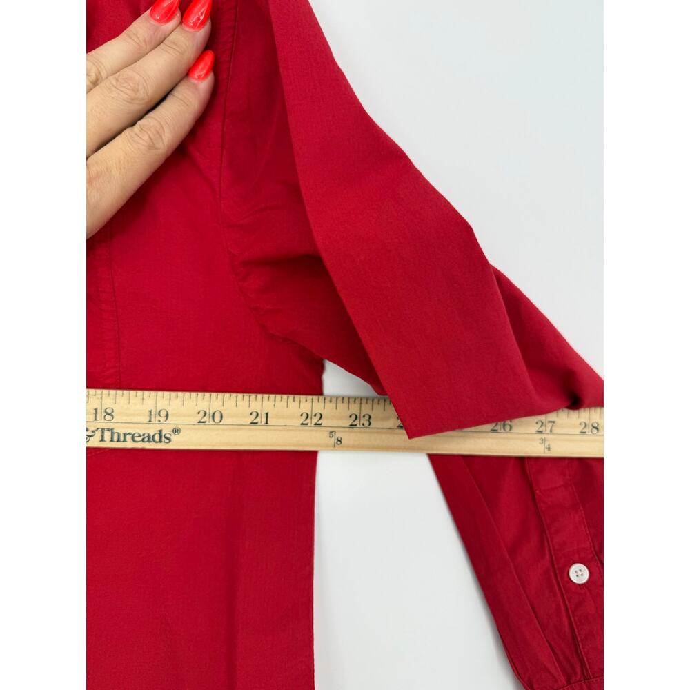 NWT Madewell The Easy Shirt in Poplin Cherry Red Button-Up Oversized Cotton M - Picture 8 of 10